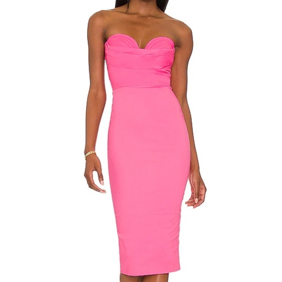 REVOLVE MORE TO COME Sophia Strapless Midi Dress in Pink 🔥HOT & CURRENT//Medium - Picture 10 of 10